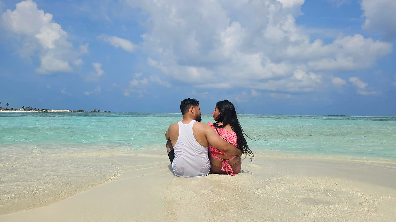 Guests enjoying a Maldives sandbank